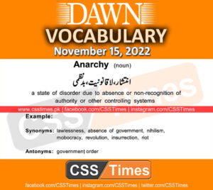 Daily DAWN News Vocabulary with Urdu Meaning (15 November 2022)