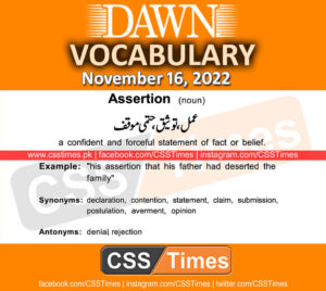 Daily DAWN News Vocabulary with Urdu Meaning (16 November 2022)