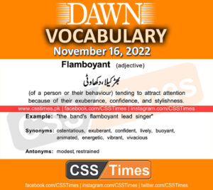 Daily DAWN News Vocabulary with Urdu Meaning (16 November 2022)