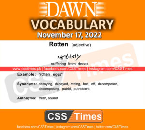 Daily DAWN News Vocabulary with Urdu Meaning (17 November 2022)
