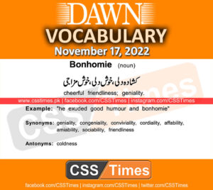 Daily DAWN News Vocabulary with Urdu Meaning (17 November 2022)