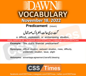 Daily DAWN News Vocabulary with Urdu Meaning (18 November 2022)