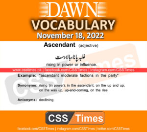 Daily DAWN News Vocabulary with Urdu Meaning (18 November 2022)