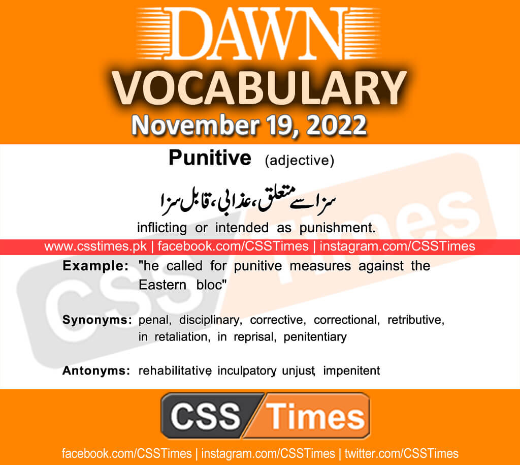 Daily DAWN News Vocabulary with Urdu Meaning (19 November 2022)