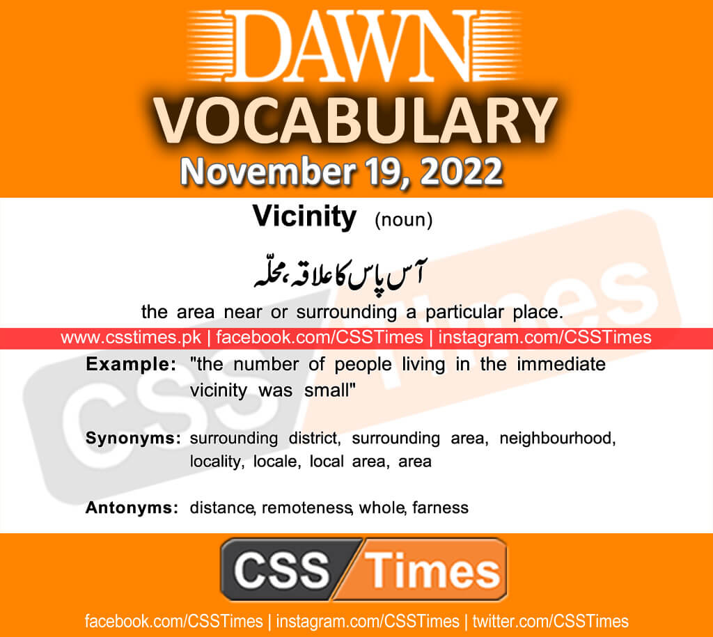 Daily DAWN News Vocabulary with Urdu Meaning (19 November 2022)