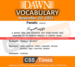 Daily DAWN News Vocabulary with Urdu Meaning (20 November 2022)