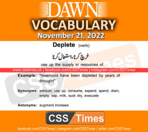 Daily DAWN News Vocabulary with Urdu Meaning (21 November 2022)