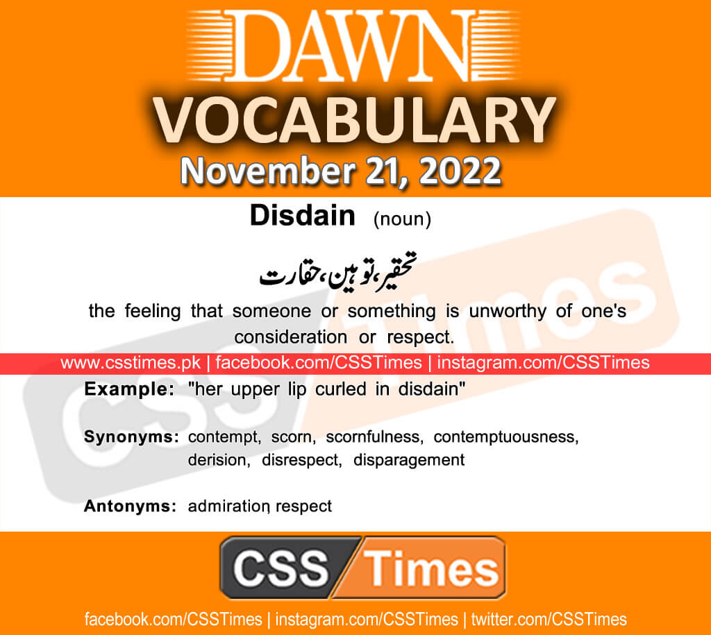 Daily DAWN News Vocabulary with Urdu Meaning (21 November 2022)