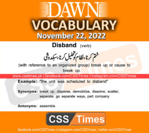 Daily DAWN News Vocabulary with Urdu Meaning (22 November 2022)