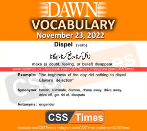 Daily DAWN News Vocabulary with Urdu Meaning (23 November 2022)