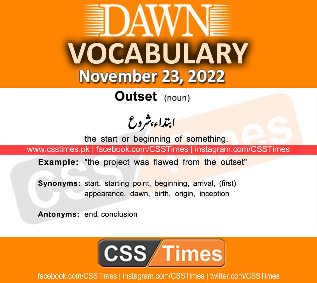 Daily DAWN News Vocabulary with Urdu Meaning (23 November 2022)