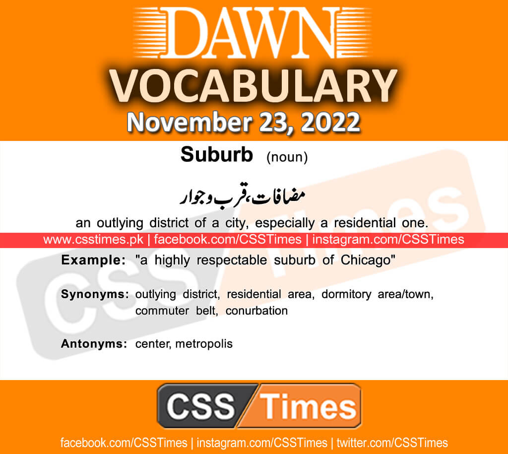 Daily DAWN News Vocabulary with Urdu Meaning (23 November 2022)