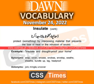 Daily DAWN News Vocabulary with Urdu Meaning (24 November 2022)