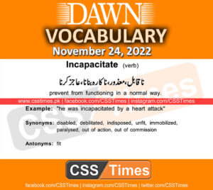 Daily DAWN News Vocabulary with Urdu Meaning (24 November 2022)