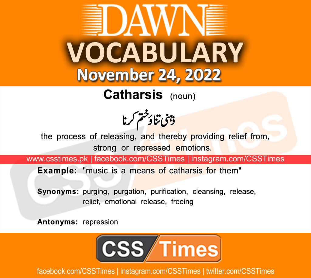 Daily DAWN News Vocabulary with Urdu Meaning (24 November 2022)