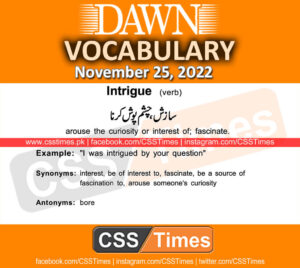 Daily DAWN News Vocabulary with Urdu Meaning (25 November 2022)