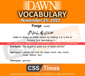 Daily DAWN News Vocabulary with Urdu Meaning (25 November 2022)