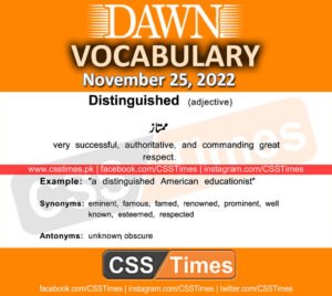 Daily DAWN News Vocabulary with Urdu Meaning (25 November 2022)