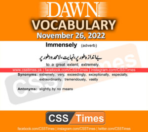Daily DAWN News Vocabulary with Urdu Meaning (26 November 2022)
