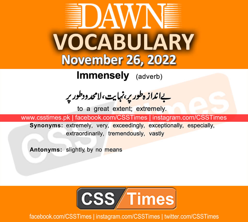 Daily DAWN News Vocabulary with Urdu Meaning (26 November 2022)