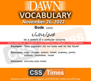 Daily DAWN News Vocabulary with Urdu Meaning (26 November 2022)