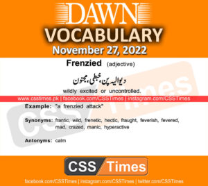 Daily DAWN News Vocabulary with Urdu Meaning (27 November 2022)