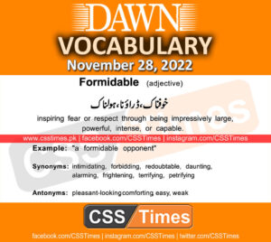 Daily DAWN News Vocabulary with Urdu Meaning (28 November 2022)