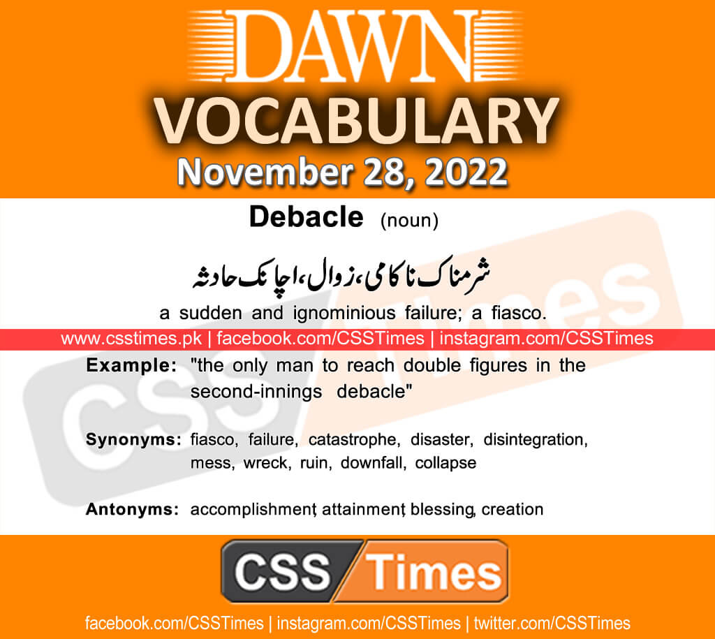 Daily DAWN News Vocabulary with Urdu Meaning (28 November 2022)
