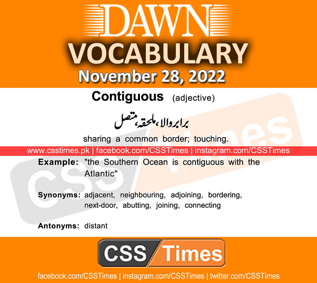 Daily DAWN News Vocabulary with Urdu Meaning (28 November 2022)
