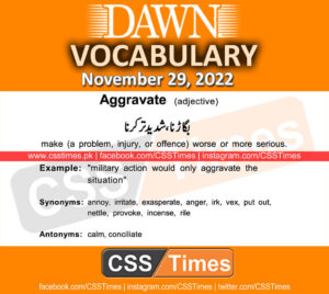 Daily DAWN News Vocabulary with Urdu Meaning (29 November 2022)