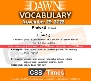 Daily DAWN News Vocabulary with Urdu Meaning (29 November 2022)