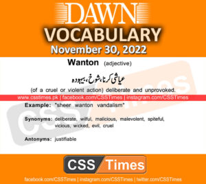 Daily DAWN News Vocabulary with Urdu Meaning (30 November 2022)