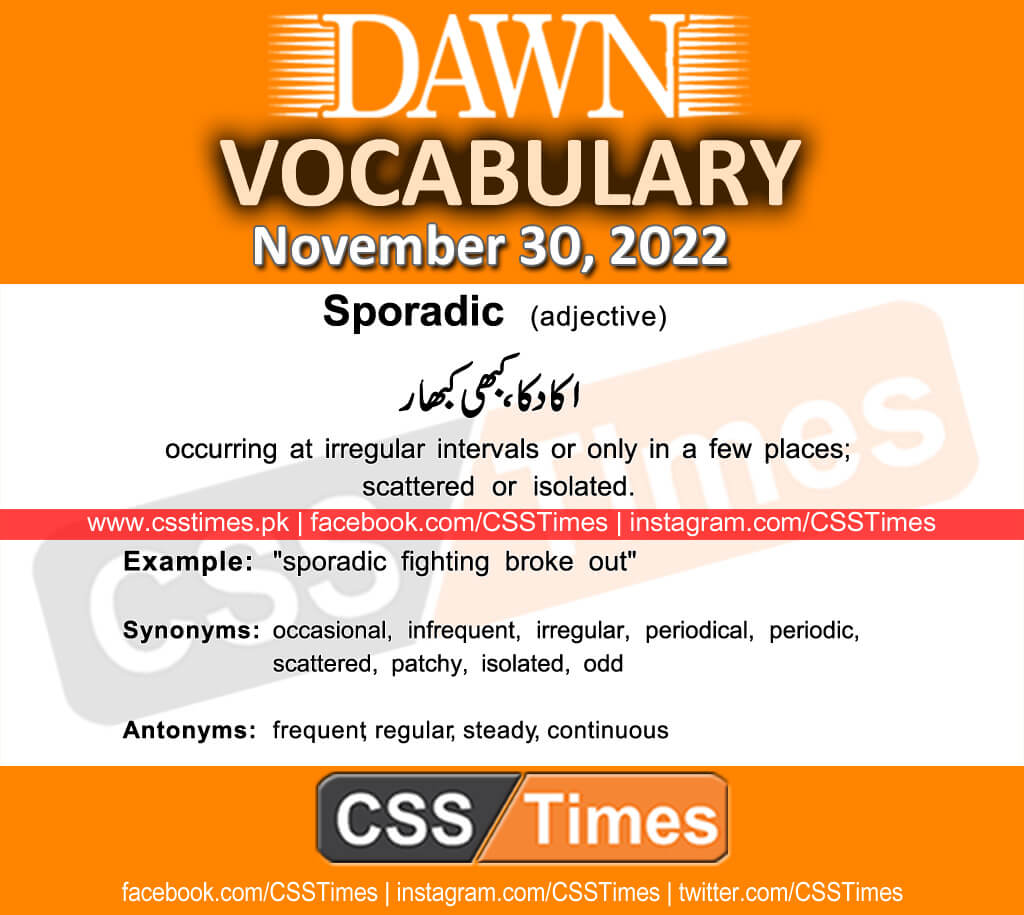 Daily DAWN News Vocabulary with Urdu Meaning (30 November 2022)