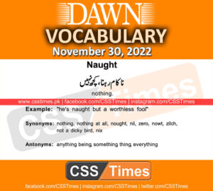 Daily DAWN News Vocabulary with Urdu Meaning (30 November 2022)