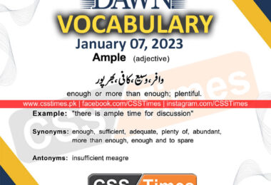 Daily DAWN News Vocabulary with Urdu Meaning (07 January 2023)