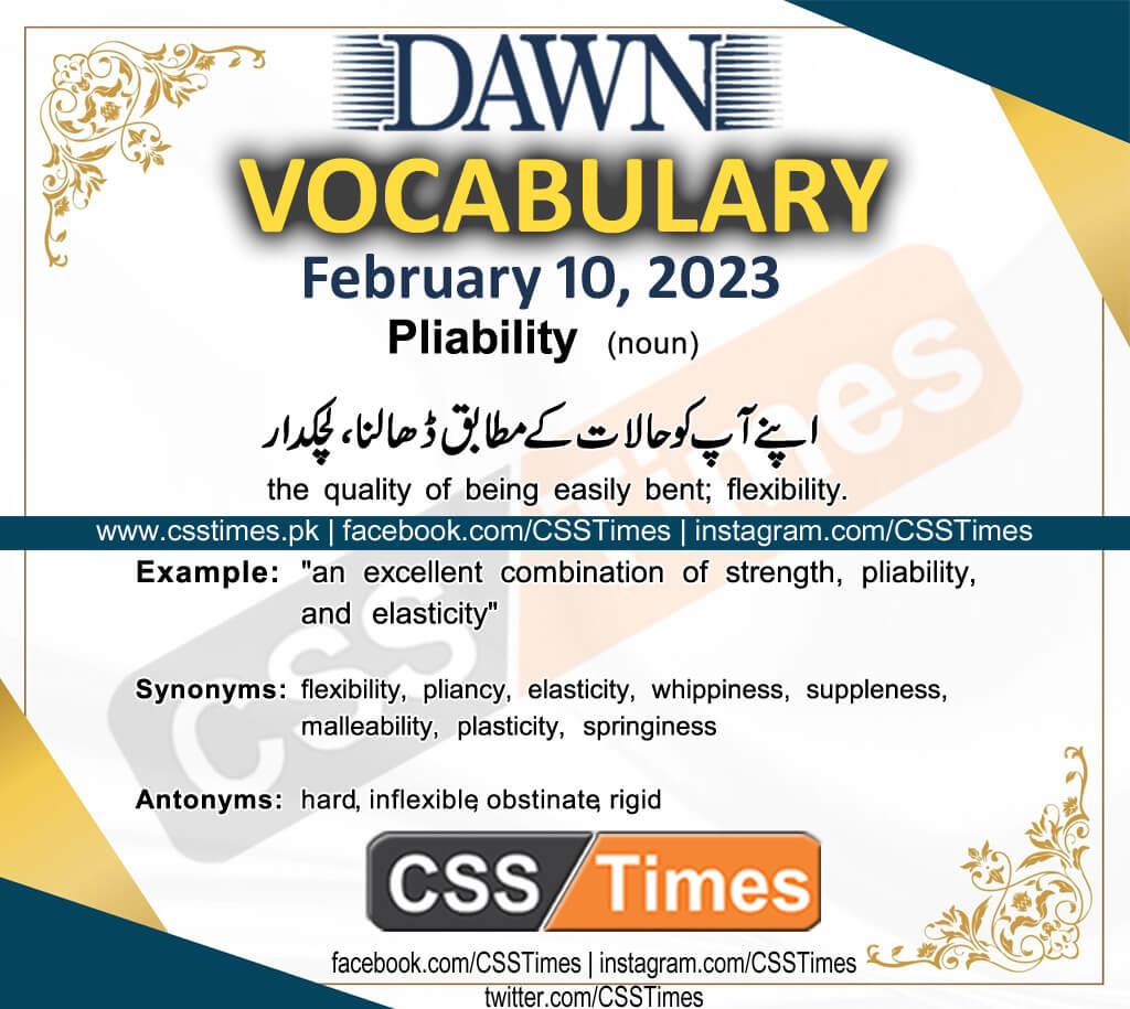 Daily DAWN News Vocabulary with Urdu Meaning (10 February 2023)