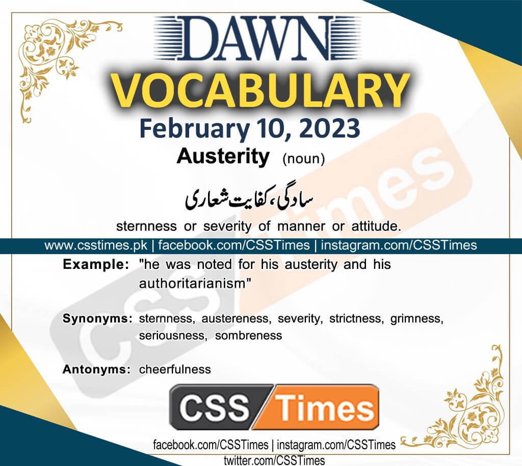 Daily DAWN News Vocabulary with Urdu Meaning (10 February 2023)