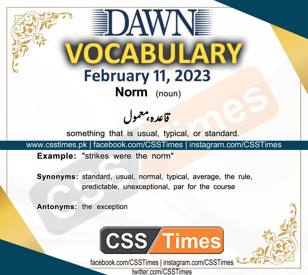 Daily DAWN News Vocabulary with Urdu Meaning (11 February 2023)