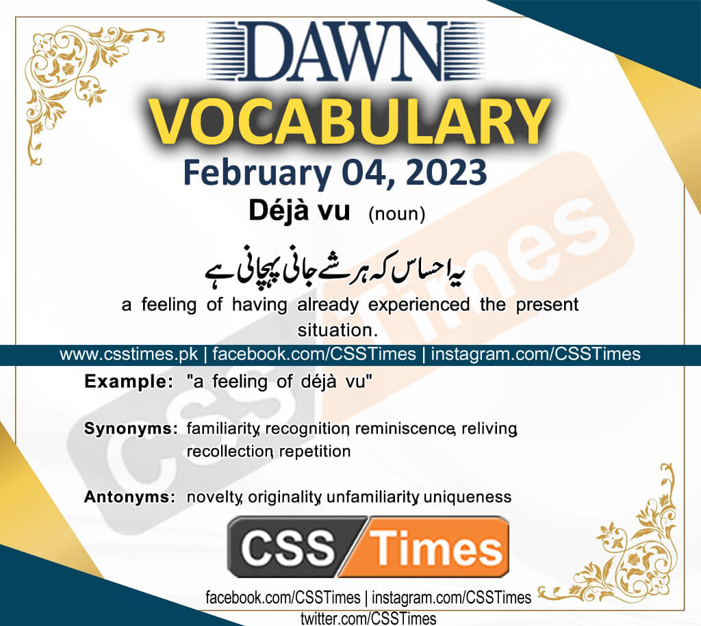 Daily DAWN News Vocabulary with Urdu Meaning (04 February 2023)