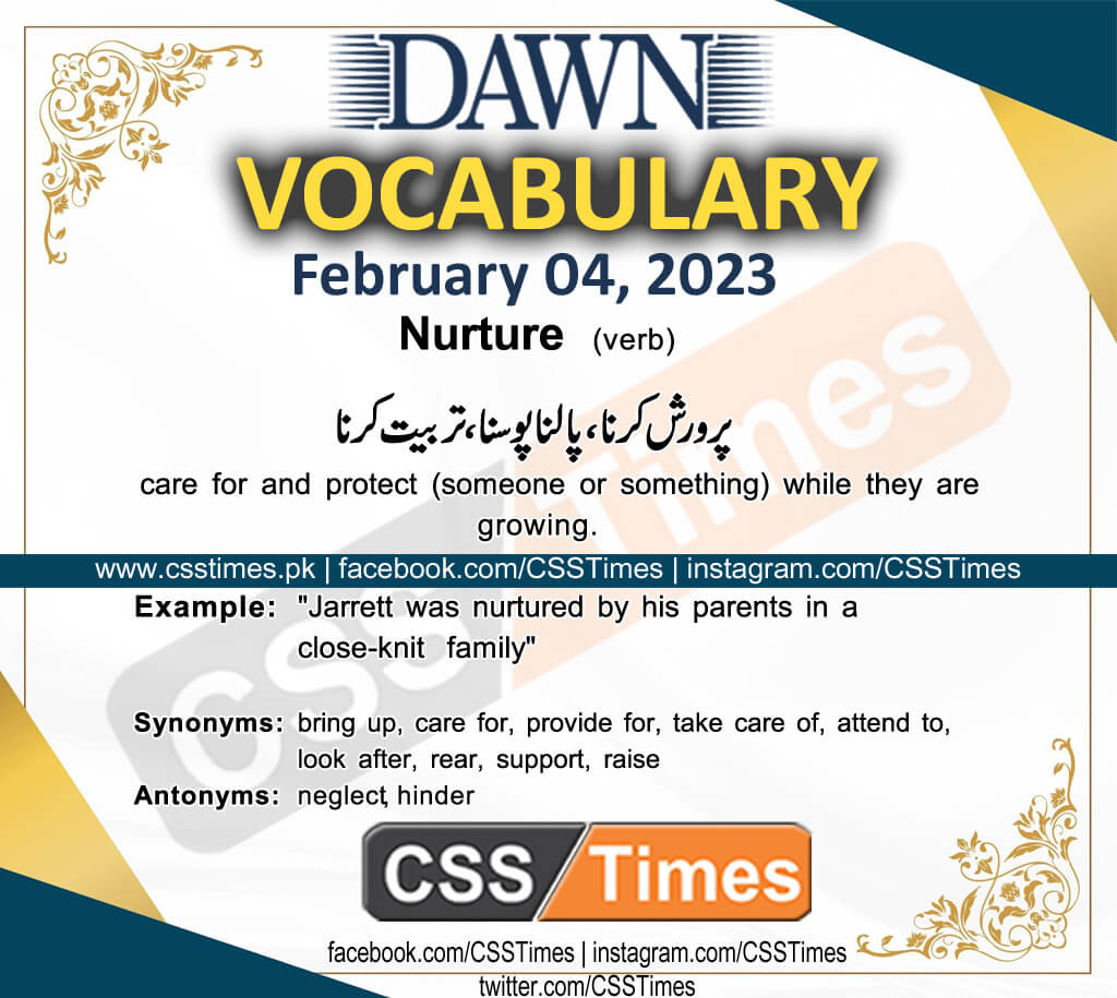 Daily DAWN News Vocabulary with Urdu Meaning (04 February 2023)
