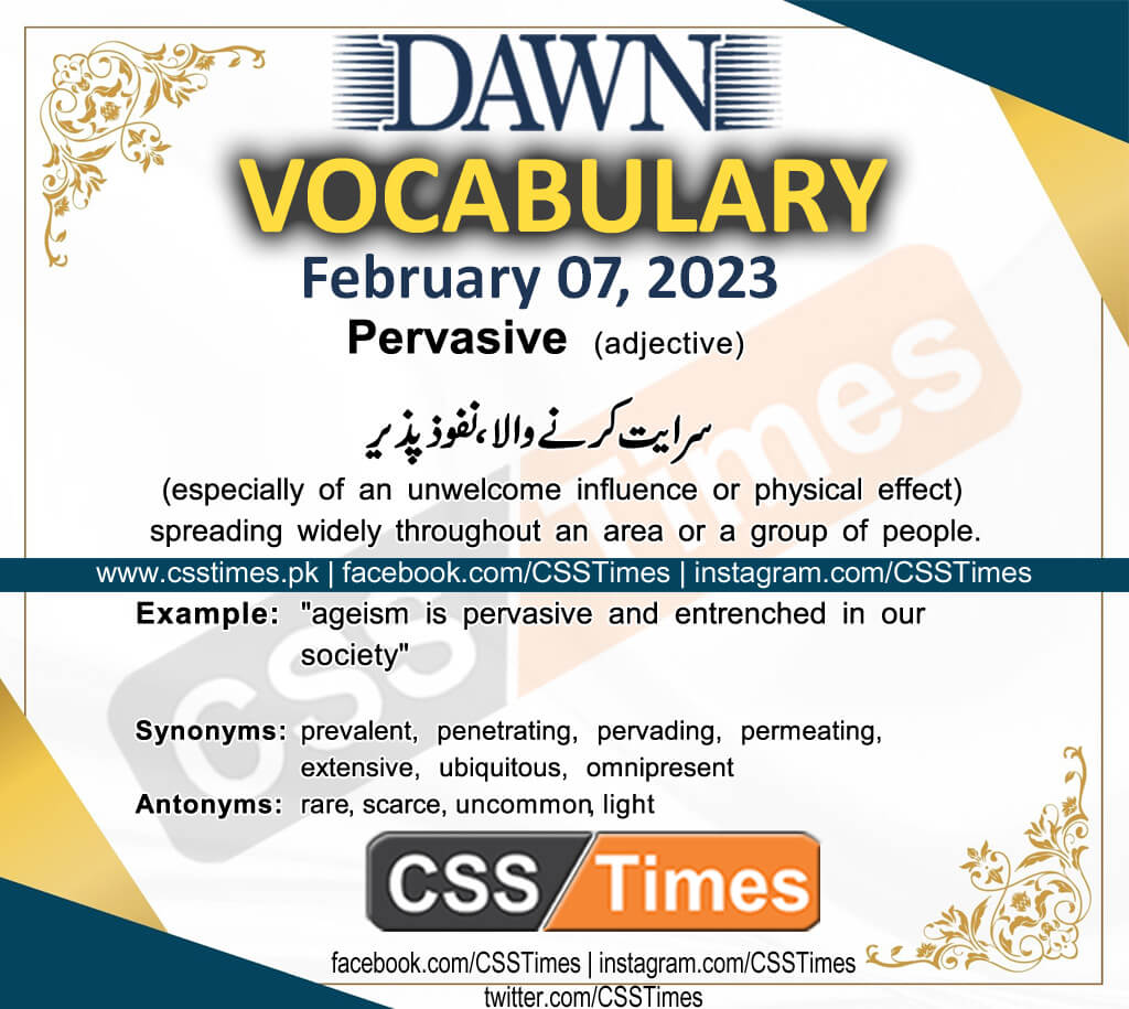 Daily DAWN News Vocabulary with Urdu Meaning (07 February 2023)