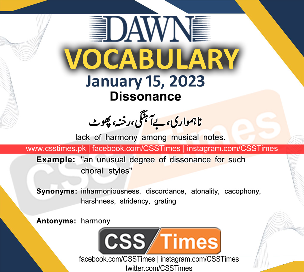 Daily DAWN News Vocabulary with Urdu Meaning (15 January 2023)