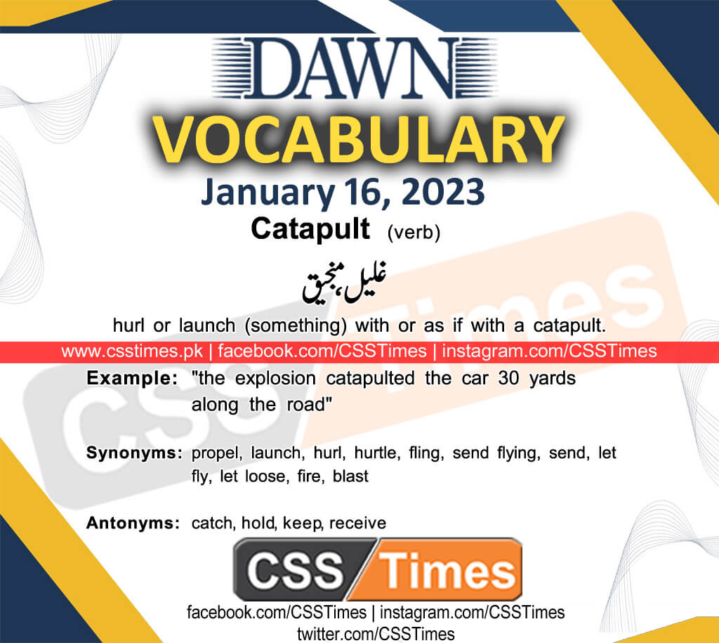 Daily DAWN News Vocabulary with Urdu Meaning (15 January 2023)