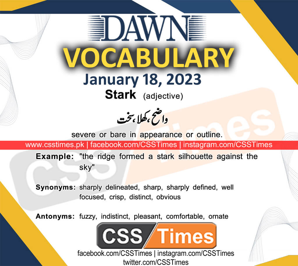 Daily DAWN News Vocabulary with Urdu Meaning (18 January 2023)