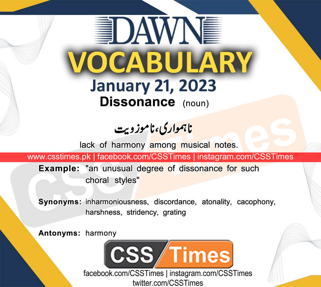 Daily DAWN News Vocabulary with Urdu Meaning (21 January 2023)