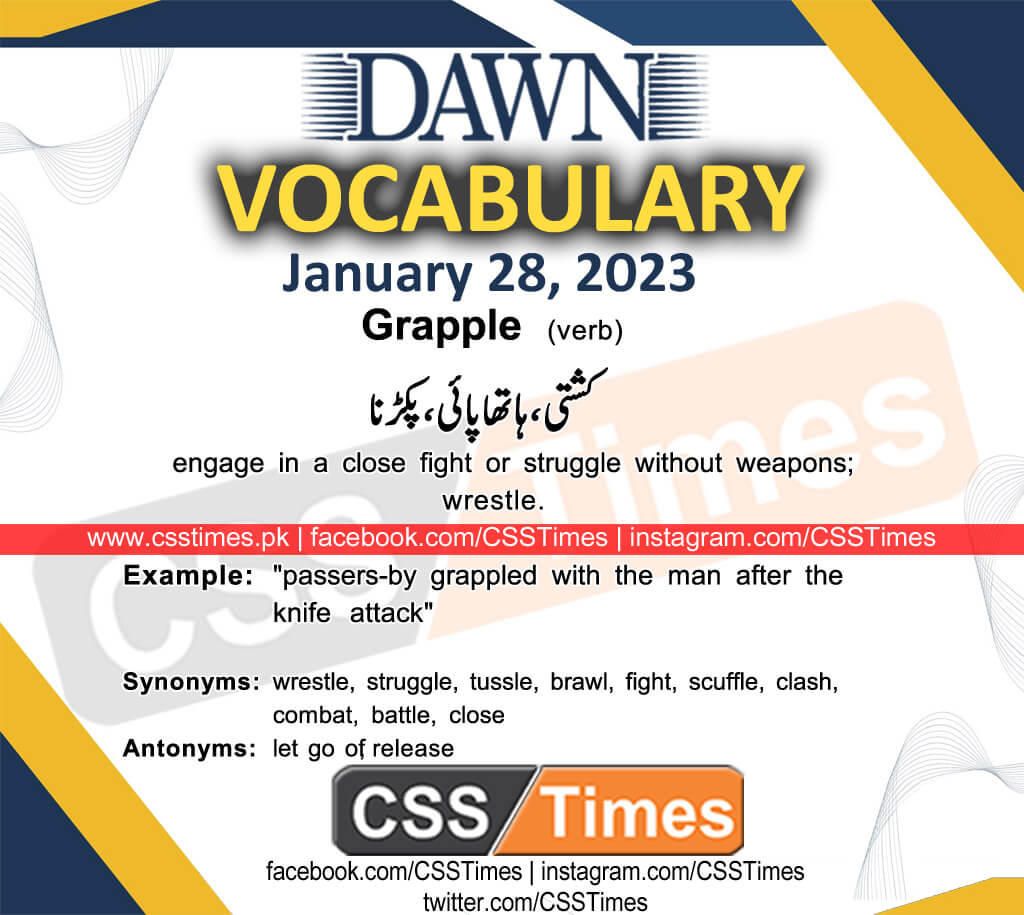 Daily DAWN News Vocabulary with Urdu Meaning (28 January 2023)