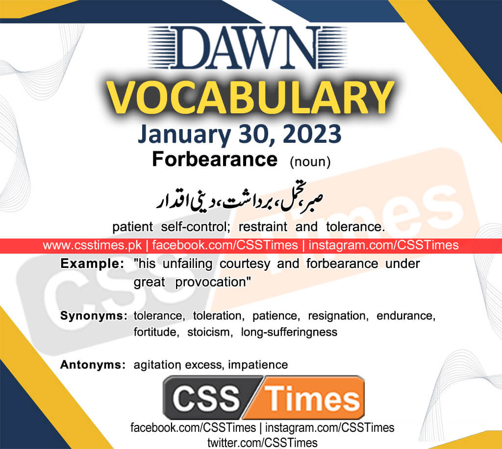 Daily DAWN News Vocabulary with Urdu Meaning (30 January 2023)