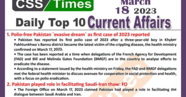 Day by Day Current Affairs MCQs 18 Mar 2023 3