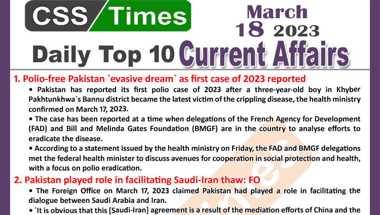 Day by Day Current Affairs MCQs 18 Mar 2023 3