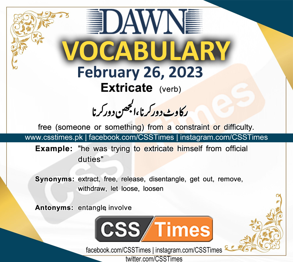 Daily DAWN News Vocabulary with Urdu Meaning (26 February 2023)